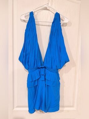 NWT Do + Be Bright Royal Blue Pleated Dress